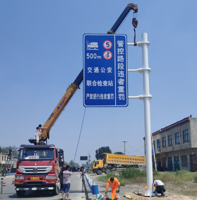 长春双悬臂标志杆、交通标志杆制作、门架立柱加工厂家